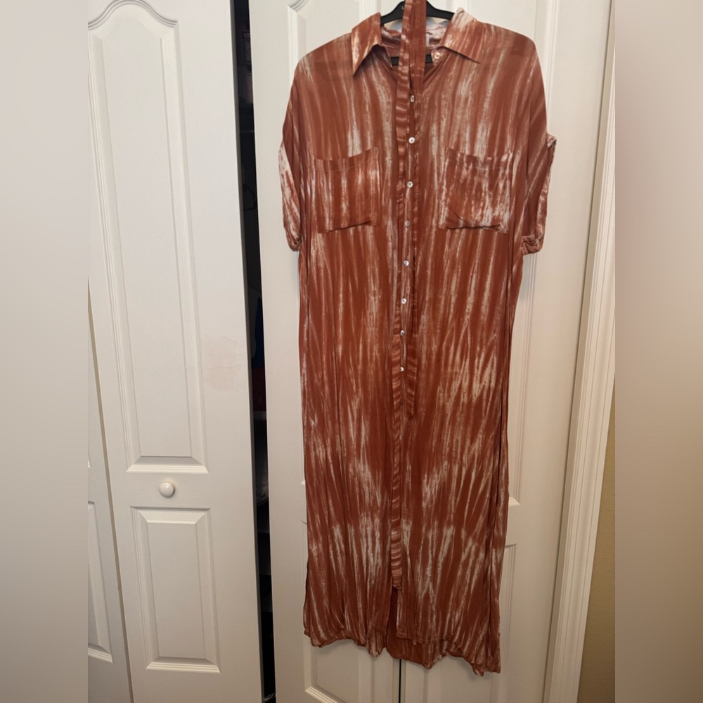 Uma and Leopold Burnt Orange Button-Up Shirt